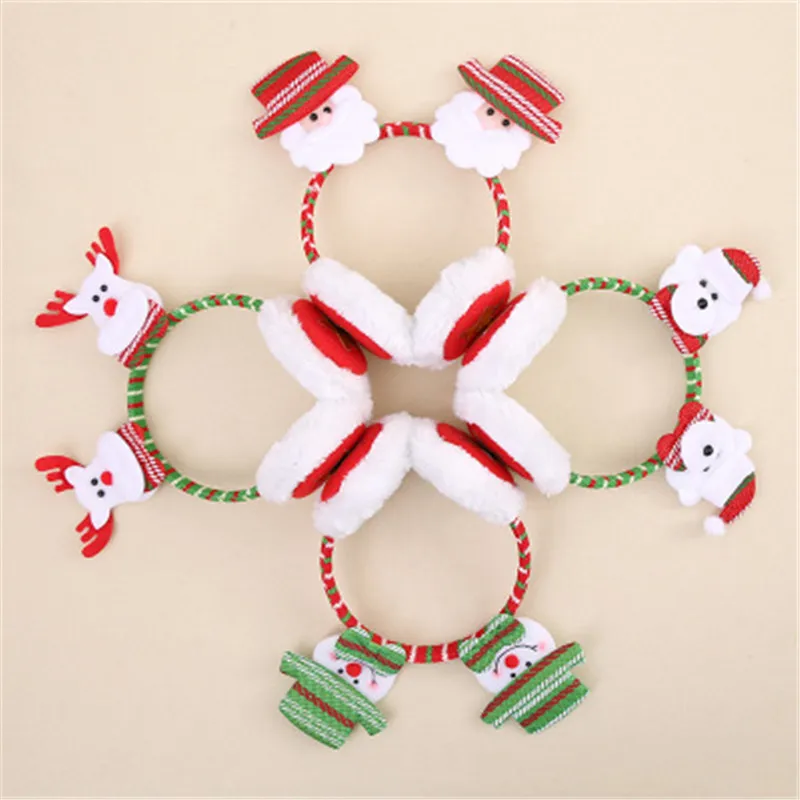 Счастливого Рождества милые наушники зимние аксессуары для ушей Теплые Плюшевые