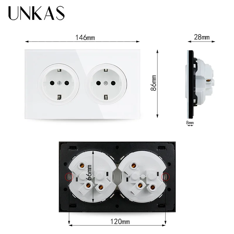 Розетка настенная с заземлением и защитой от детей 16 А|Электрические розетки| |