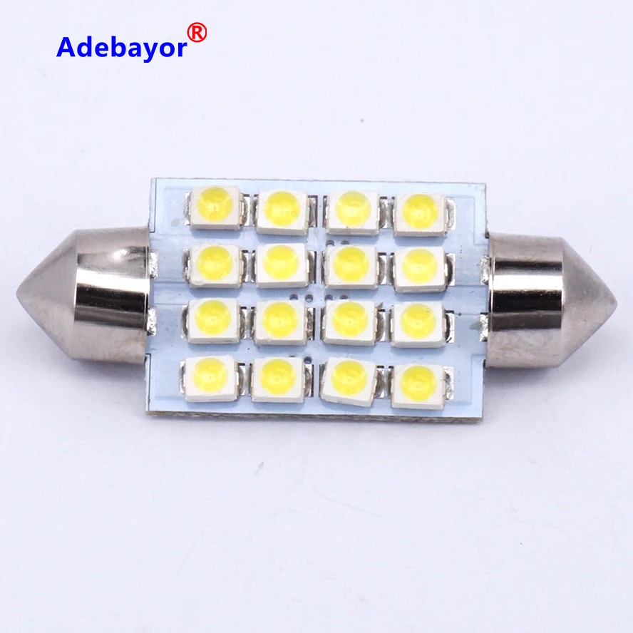 100 шт. 3528 1210 белый 16 SMD СВЕТОДИОДНЫЙ Автомобильный Купол гирлянда внутренние лампы