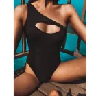 Женский купальник 2021 женский сексуальный сплошной цвет с вырезами на одно плечо Ретро купальщик для плавания ming Бразильское бикини 2021