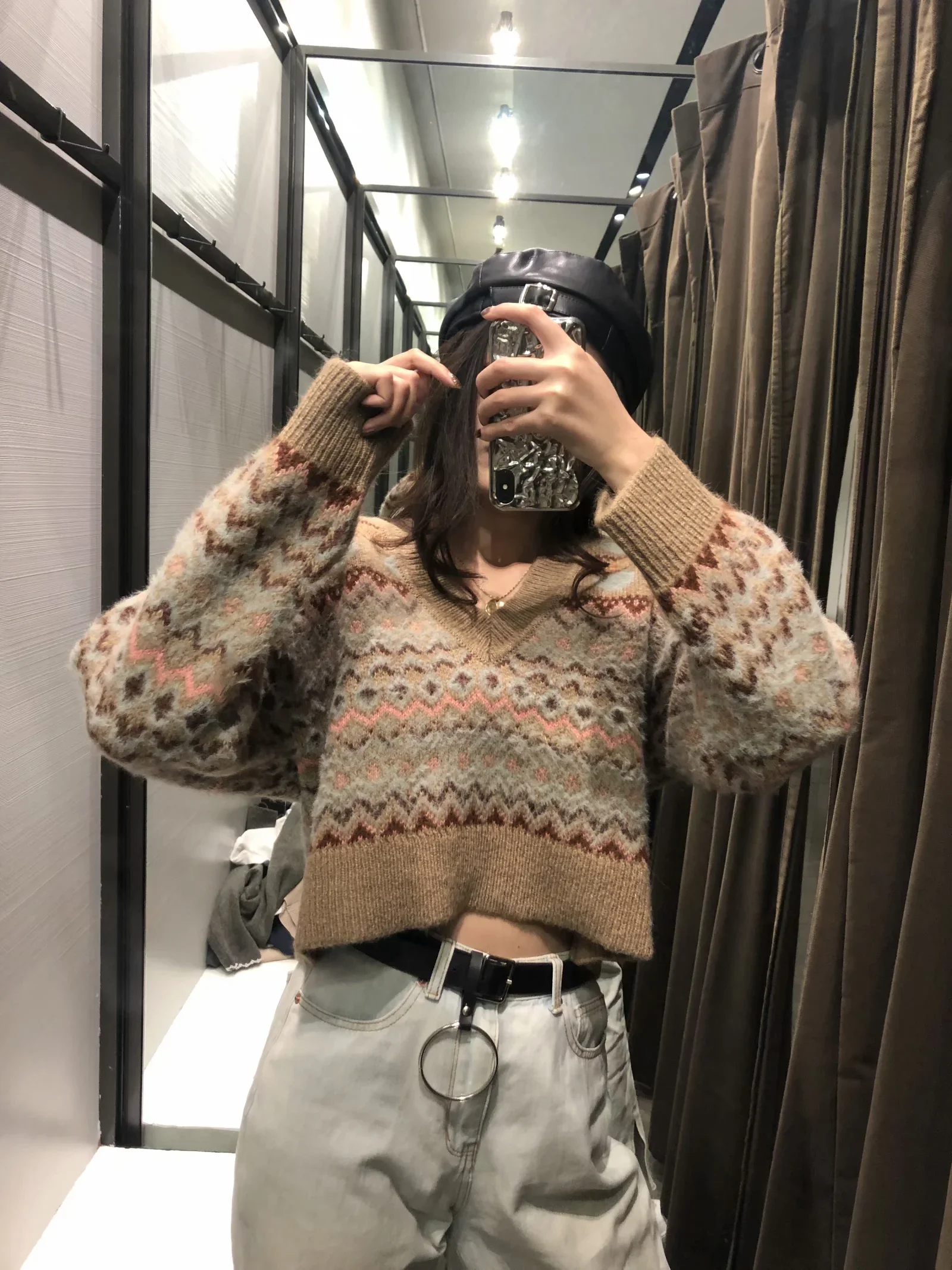 

Jacquard knit top