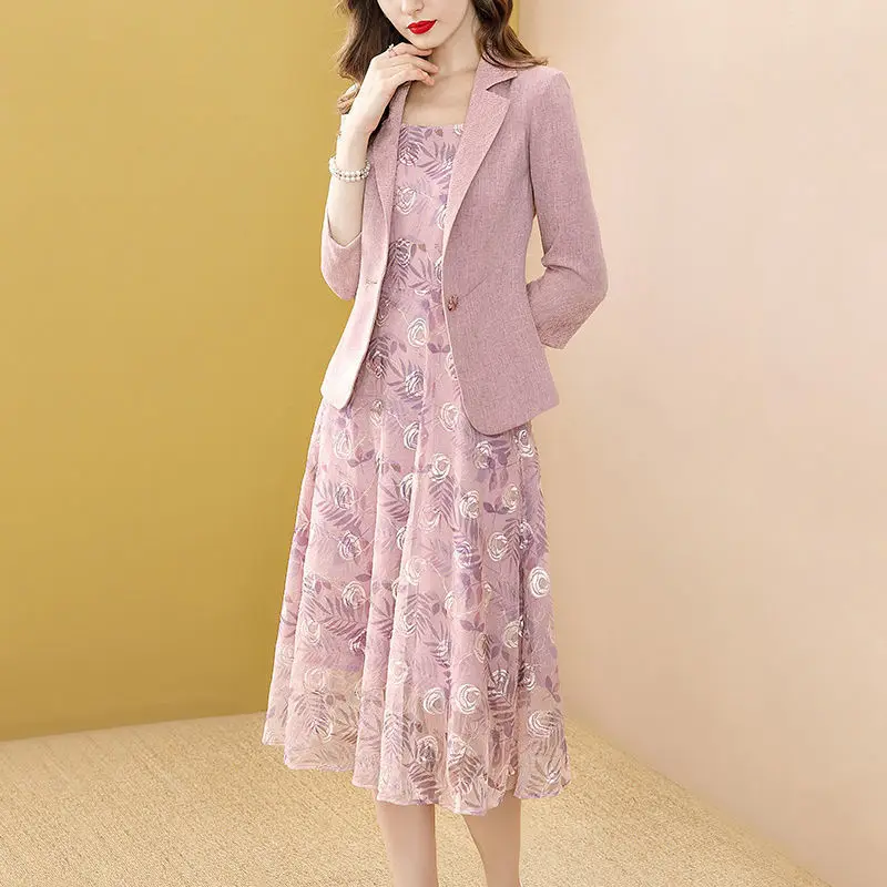 

Women's Spring Autumn Dress / Suit Women's Printed Spaghetti Strap Sleeveless Ruffles Elegant Casual Dress SS3604