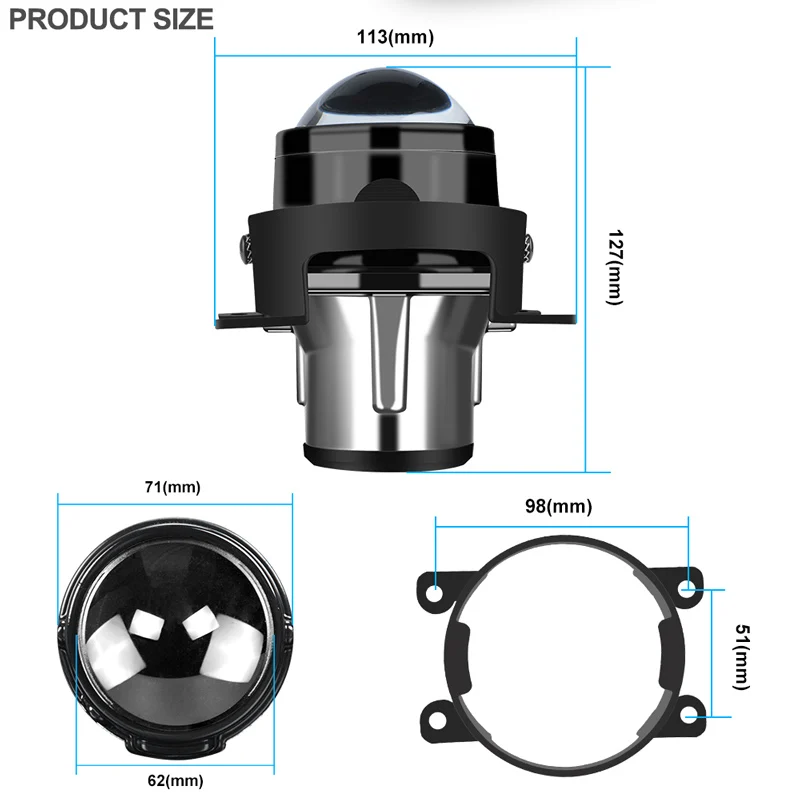 Универсальные Биксеноновые противотуманные светильник ры 2 5 дюйма линзы для