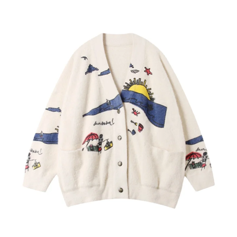 

Женский трикотажный кардиган с V-образным вырезом, на пуговицах