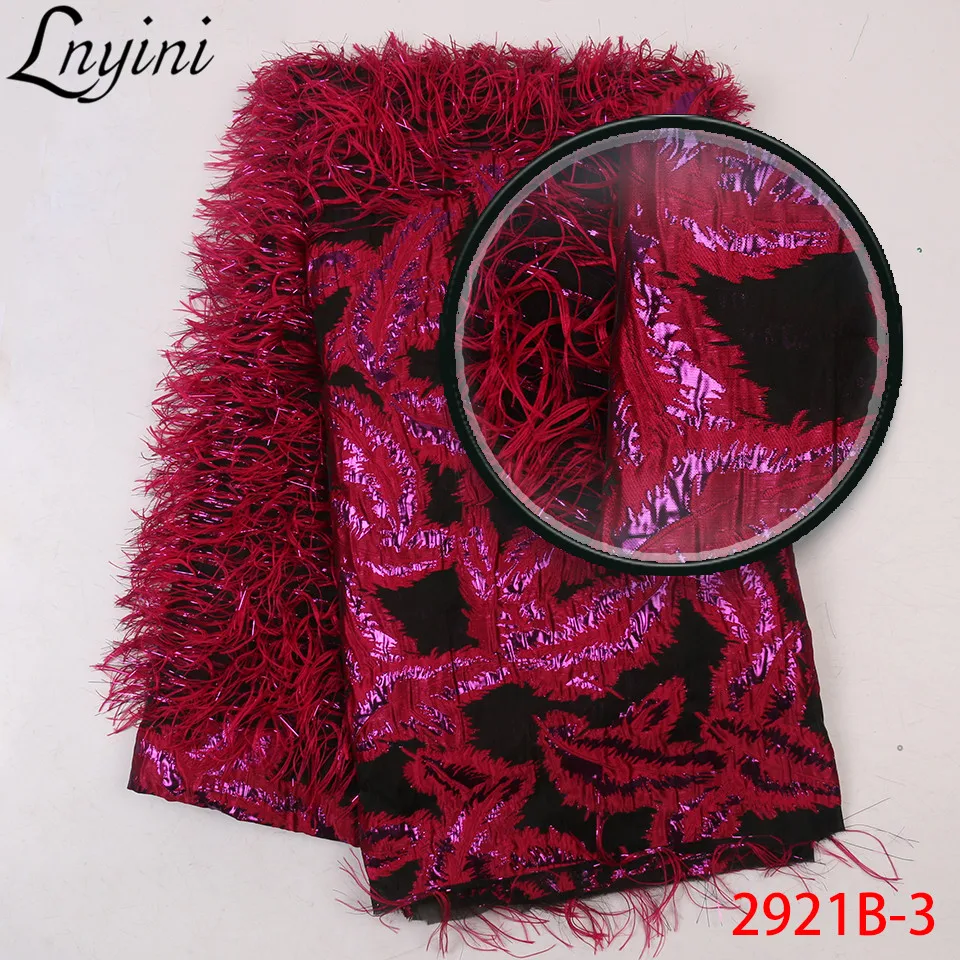 Коричневая парчовая кружева с перьями жаккардовые ткани высокое качество