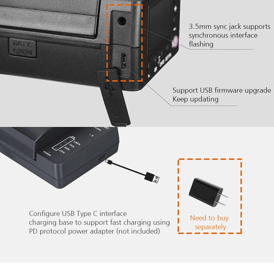 YONGNUO YN200 флэш-светильник ttl HSS 2,4G 200 Вт литиевый аккумулятор usb type C совместимый YN560-TX(II)/YN560-TX Pro/YN862 для CanonNikon