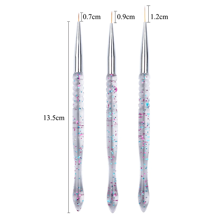

3pc Professional Nail Brush Pen Painting Drawing Pencil UV Gel Polish Dotting Brush Liner Detailing Pen Tool for Manicure TR1047