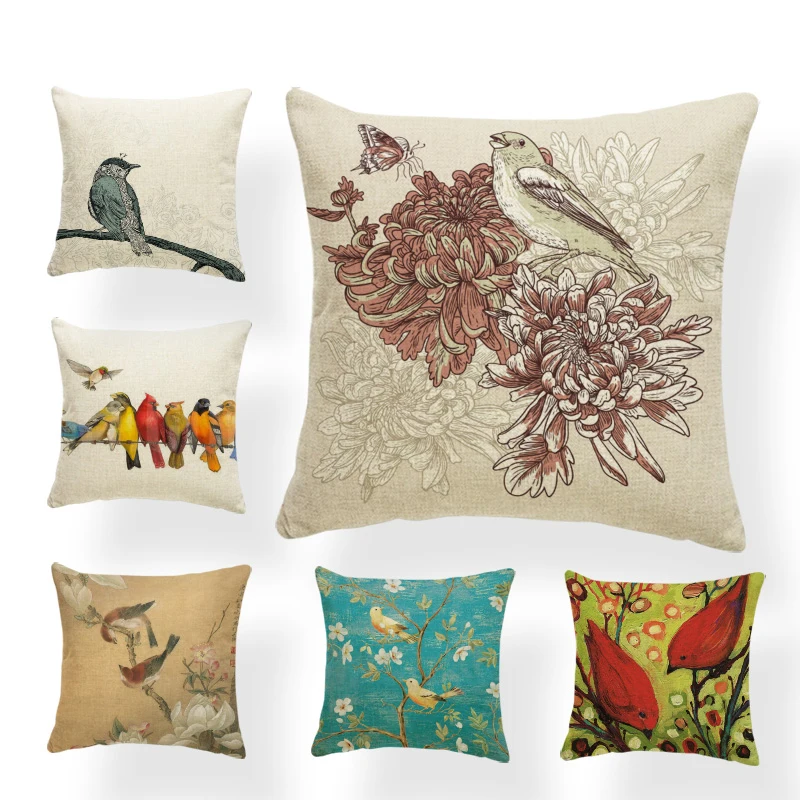 Чехол в стиле ретро искусственная Обложка ласточка колибри попугай Красный