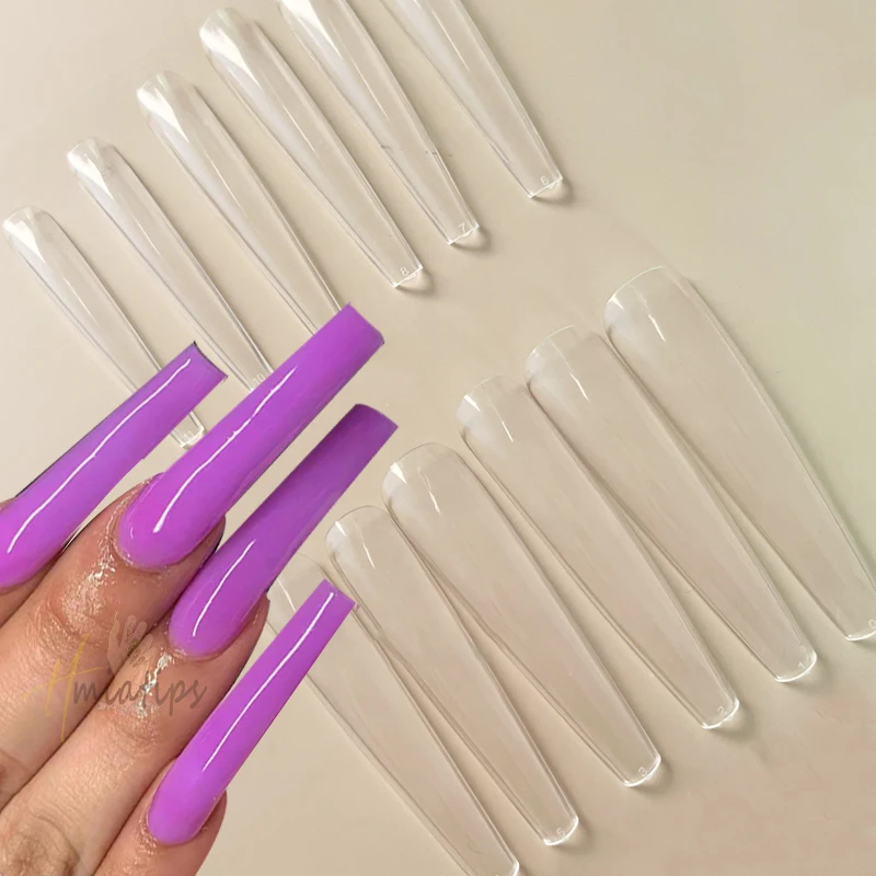 Гроб 120 шт. 3XL сверхдлинные накладные ногти с полным покрытием нажимные