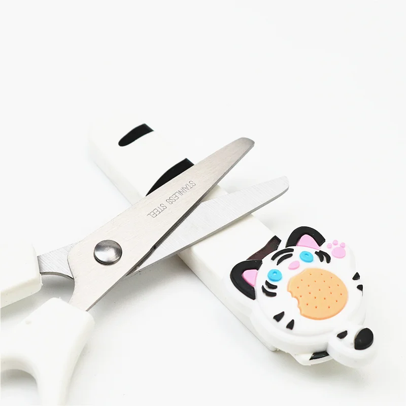Школьные безопасные ножницы для детей милые головки животных канцелярские