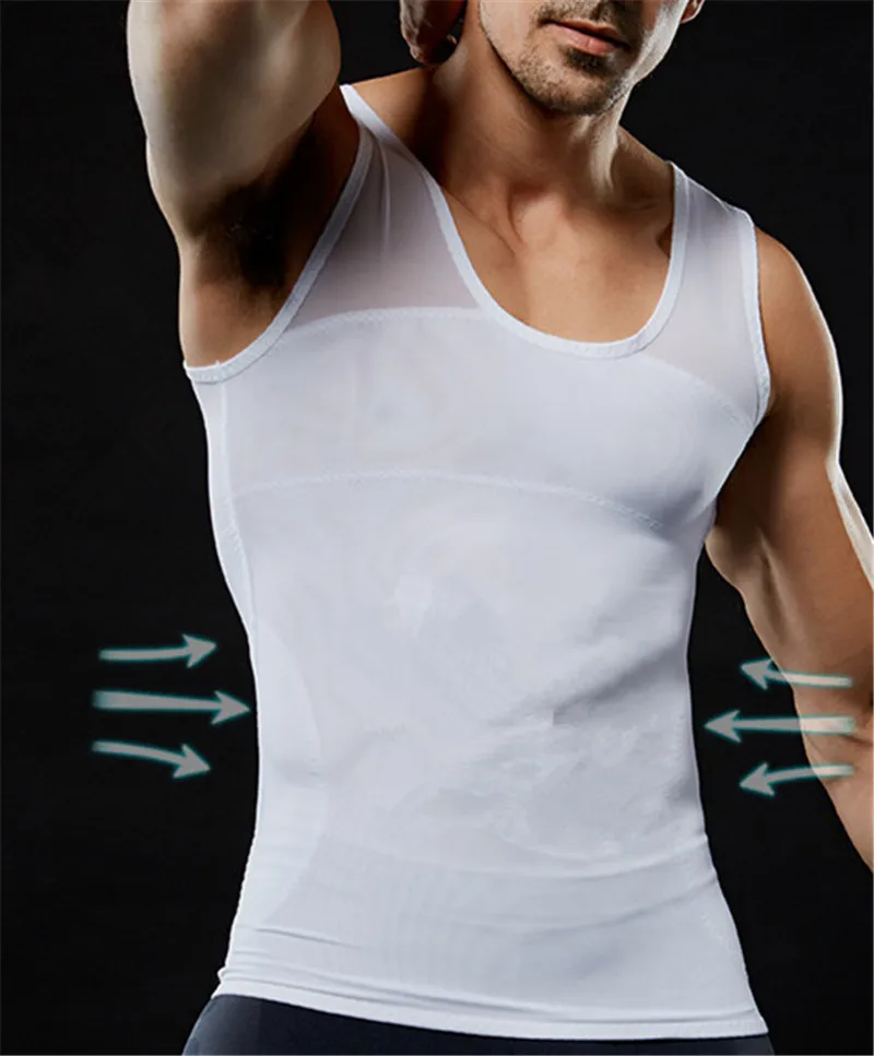 Контроль груди Мужская корректирующая Футболка мужская гинекомастия