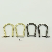 5pcs gold gunmetal 15mm inner d ring for woman handbag connect buckle openable removable dee ring bag parts accessories