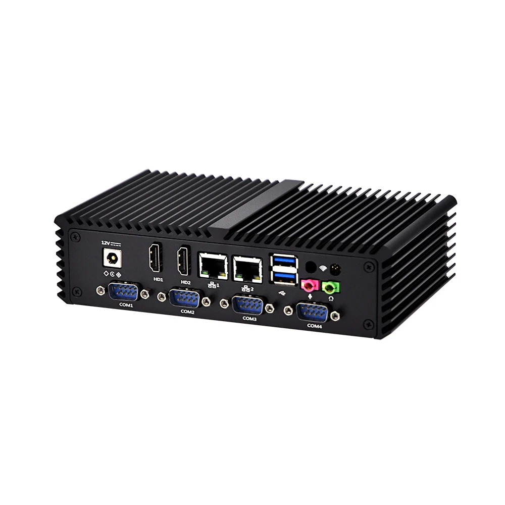 Qotom мини ПК x86 двухъядерный процессор celeron i3 i5 двойной дисплей 6rs232 linux Ubuntu