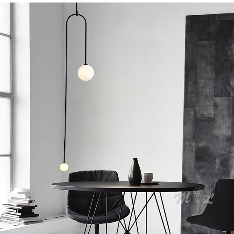 Подвесные лампы в стиле пост-модерн U-образные для украшения дома гостиной кухни