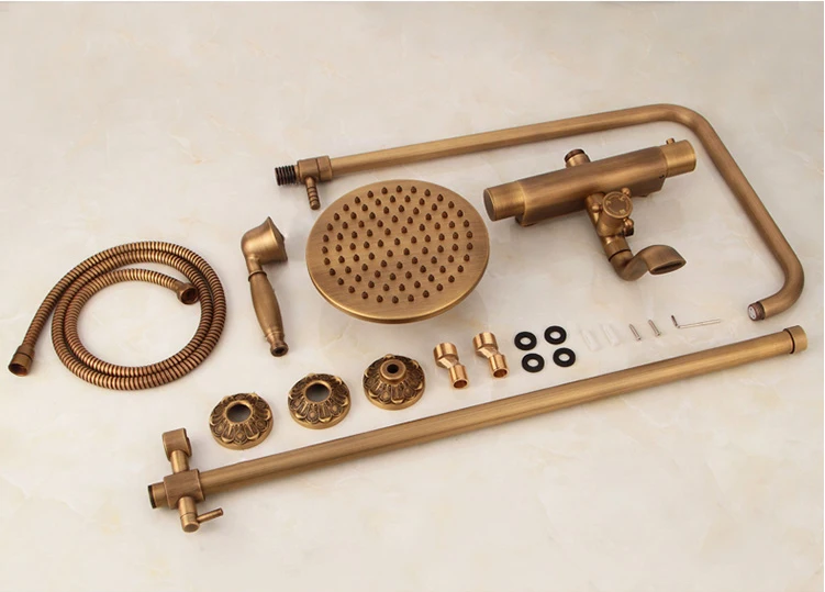 Термостатический смеситель для душа латунный античный кран с двойными ручками