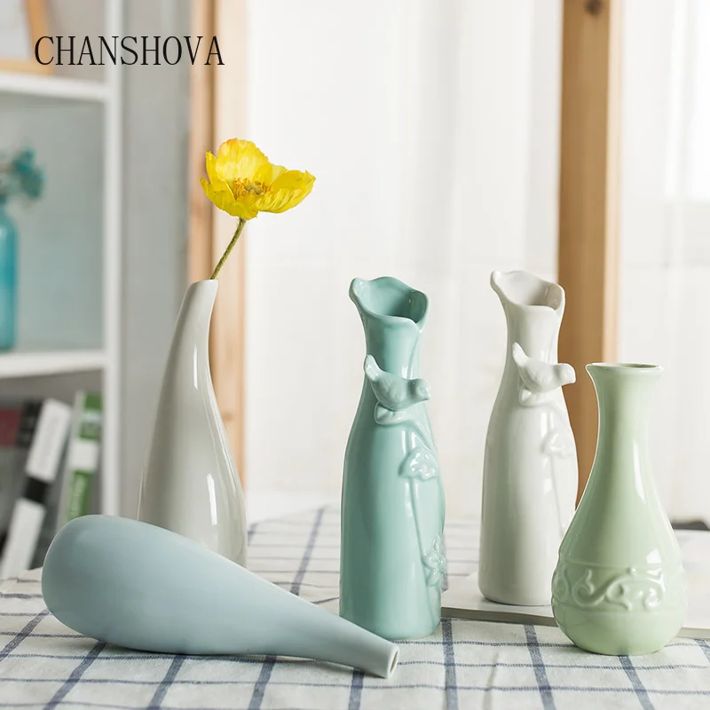 Керамическая маленькая ваза с цветочной композицией китайские украшения