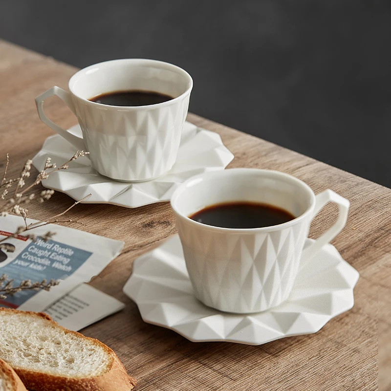 

Japanese Ins Style Coffee Cup and Saucer Set Small Exquisite Ceramic Retro Creative Personality Trend Simple Mug
