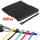 Цветные кабельные стяжки 50 шт., многоразовые регулируемые телефонные шнуры, провода для наушников, нейлоновые ремешки, Прямая поставка