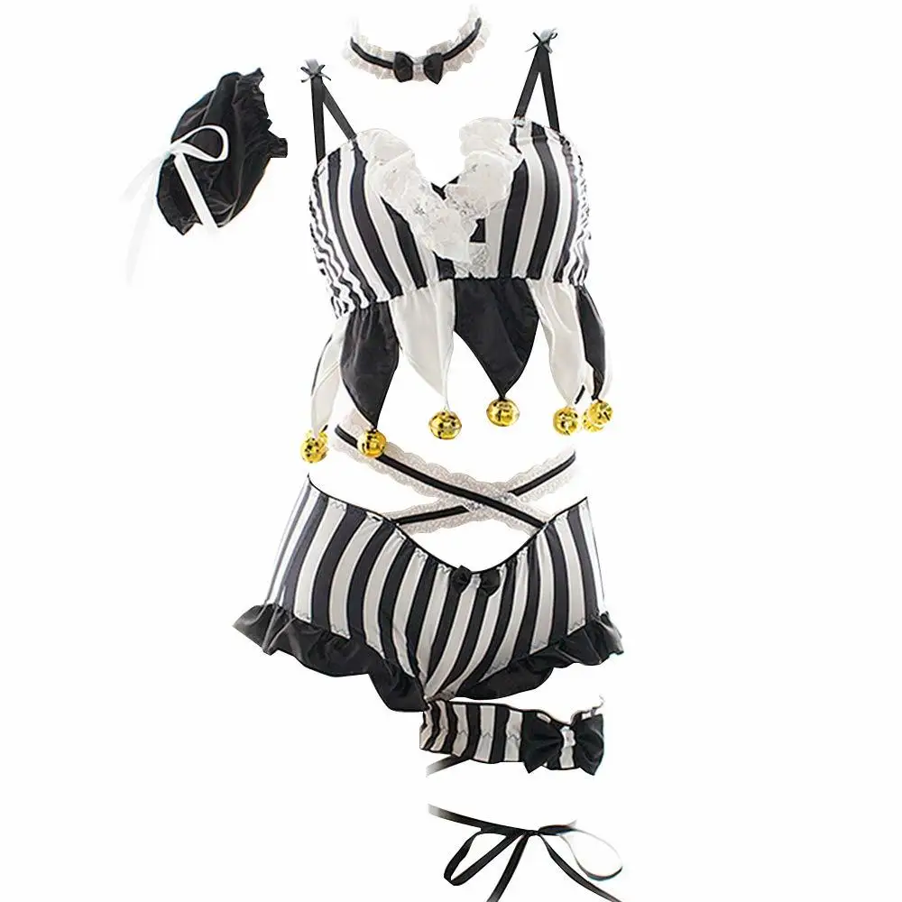 Женский милый костюм для косплея аниме нижнее белье в полоску маскарадное платье