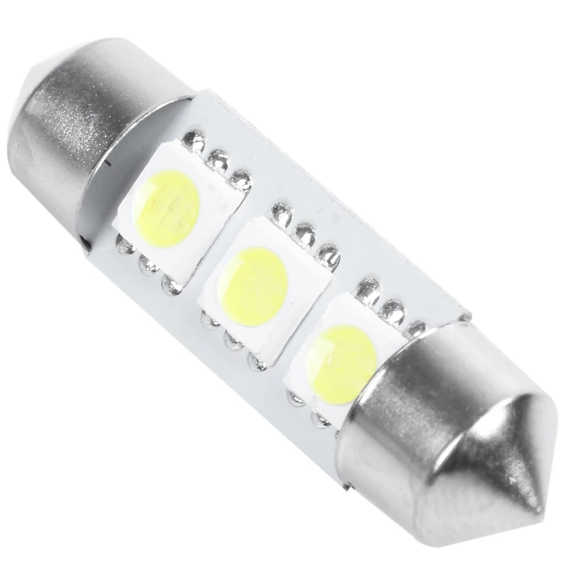 Белые 36 мм автомобильные лампы 5050 SMD 3 LED Festoon e Lights Fuse 12V DC 6 штук | Автомобили и