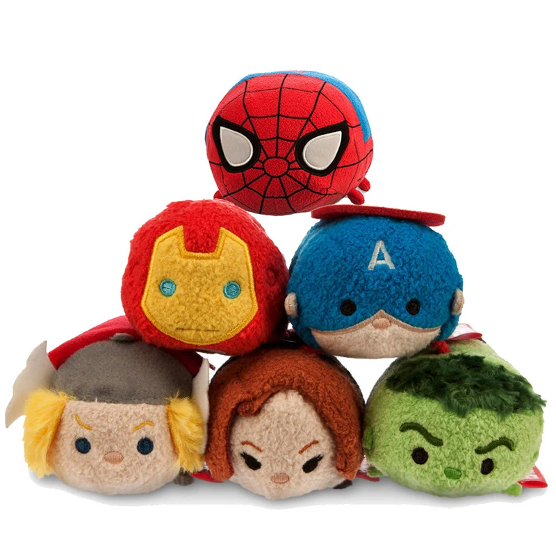 

Tsum Marvel Avengers Captain America Spider-Man Hulk Black Panther Screen Wipe Plush Pendant Toy for Christmas Gifts