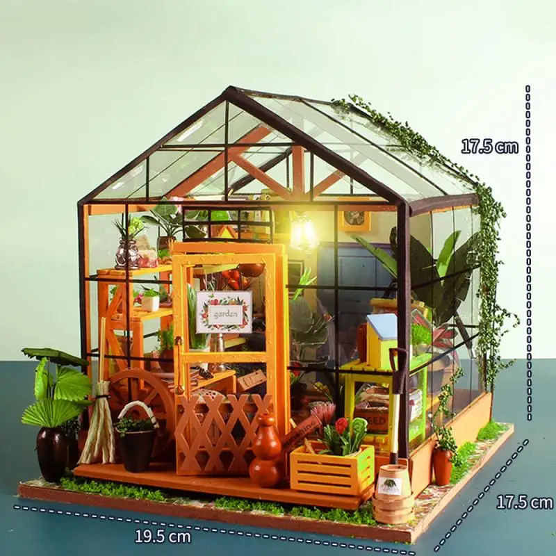 

Creative DIY Cottage Handmade 3D Jigsaw Toy Model Case Flower House Birthday Gift Home Decoration Children Collection