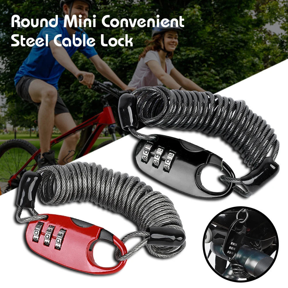 

Mini Bicycle Helmet Lock Prevent Scratch Compact Easy to Carry Backpack Anti-Theft Lock Bicycle Motorcycles Cable Lock