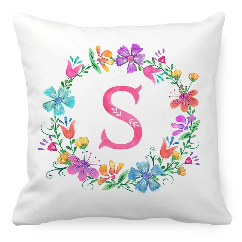 Holiday decoration letter cushion cover new 26 sofa pillow garland peach skin material 45X45cm | Дом и сад