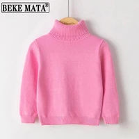 girl turtleneck sweater 2021 winter solid candy color knitted little boy sweater long sleeve kids clothes children clothing 3 9y