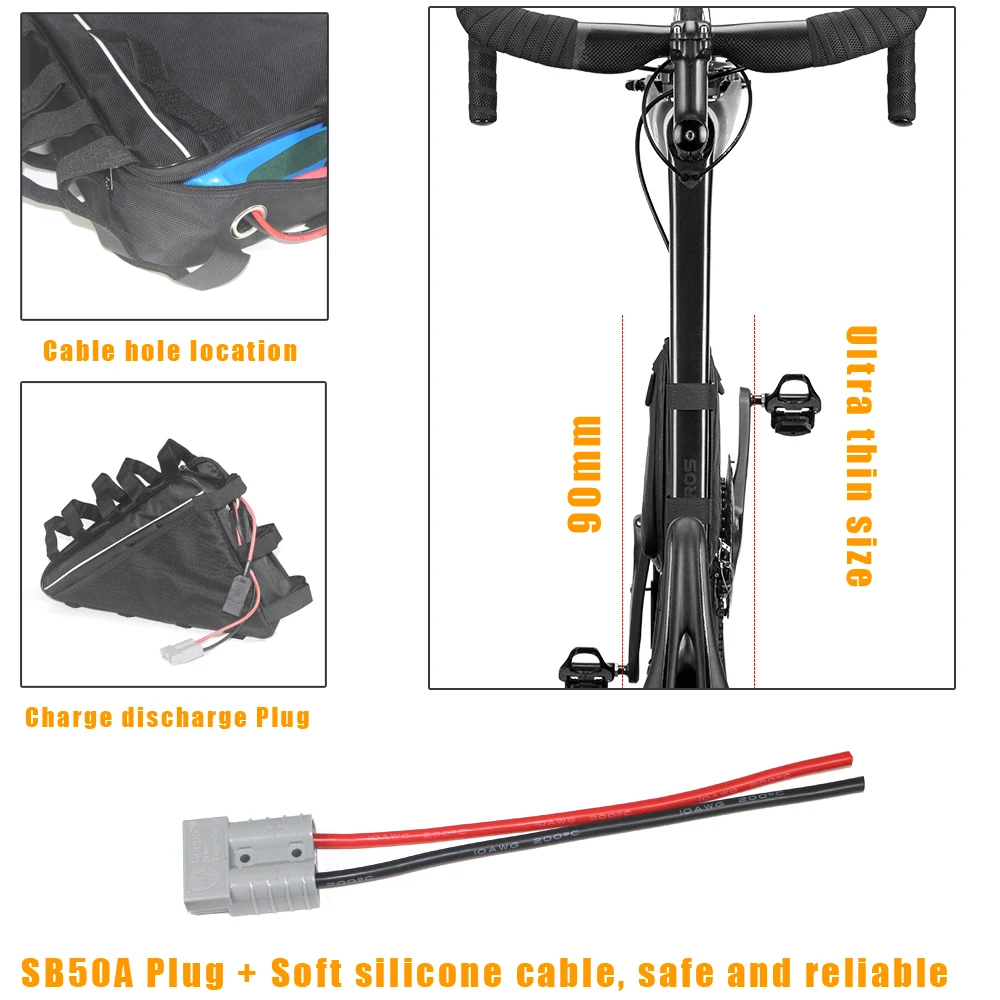 Электрический треугольный Аккумулятор для электровелосипеда Bafang TSDZ2 52 В 60 в 72 20