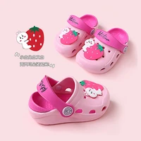 new baby boy slippers cute strawberry house slippers kids crocodile sandals summer girls double layer non slip boys beach shoes