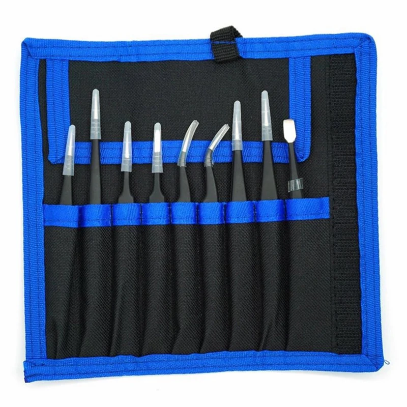 

Tweezers Set 9 Pcs Stainless Steel Precision Tweezers for Electronic Mobile Phone Repair Tools Hand Tools