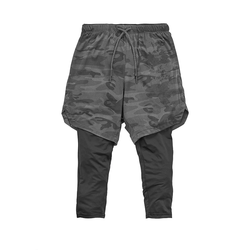 Мужские тренировочные штаны для йоги 2 в 1 фитнеса бега тренажерного зала