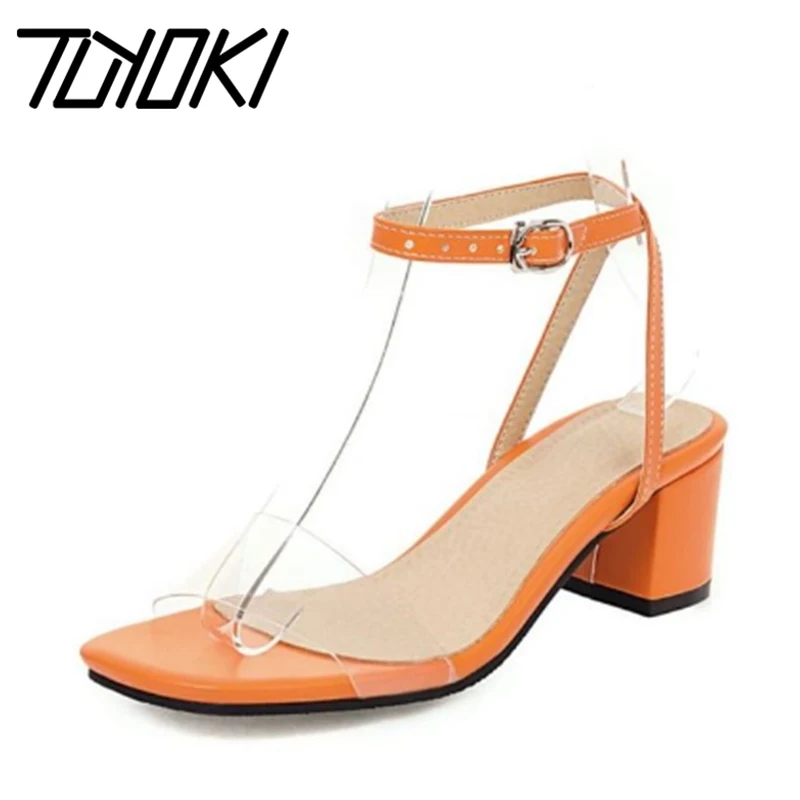 

Tuyoki Size 28-43 Women High Heel Sandals Pvc Ankle Strap Women Summer Shoes Fashion Cool Women Shoes Party Women Footwear
