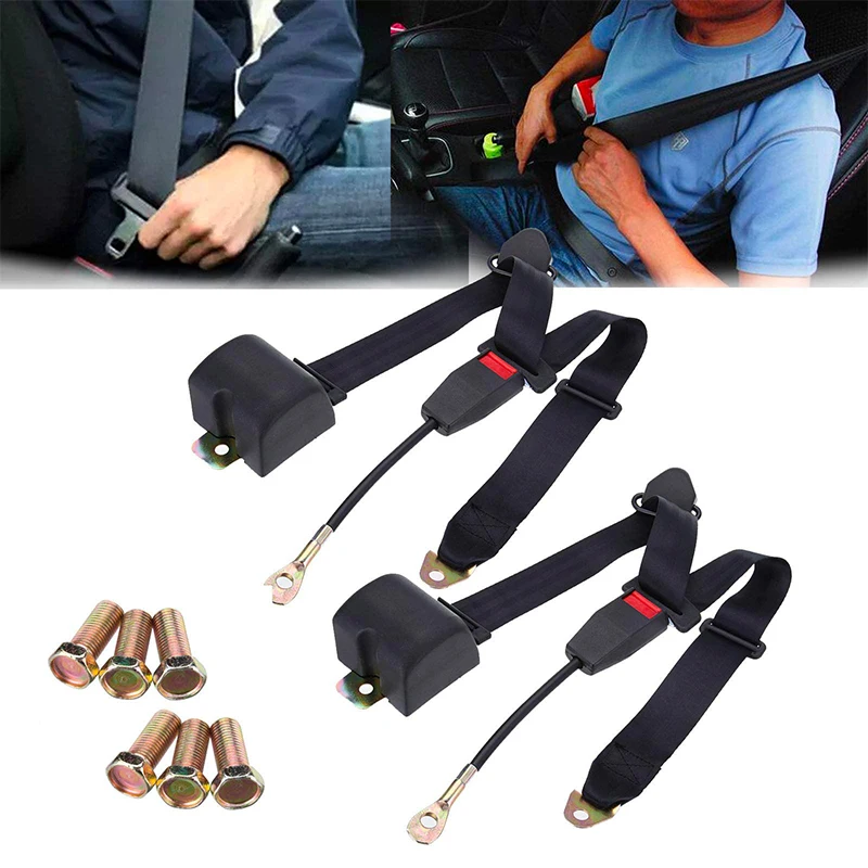 

1Pc Universal Three Point Safety Belt Adjustable Car Seat Belt With Accessories Automatic locking seat belt for trucks