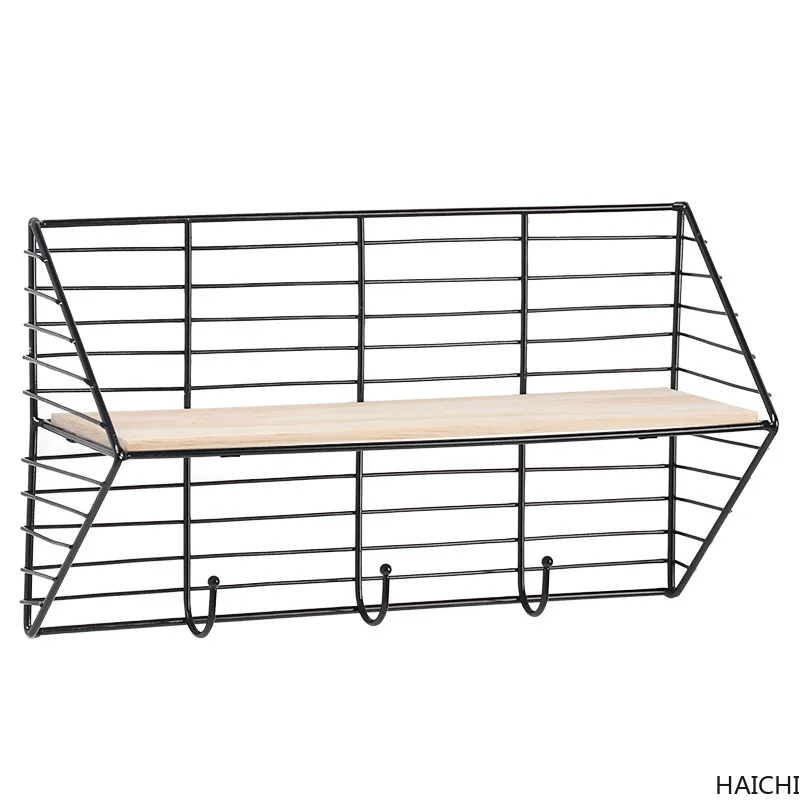 

Simple and modern wrought iron hook wall shelf, home living room room wall decoration multifunctional storage rack