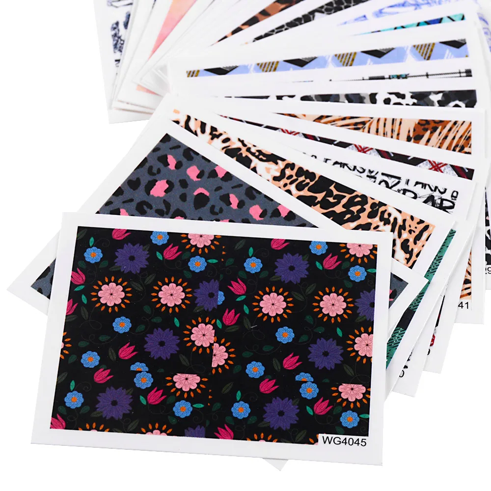 

25pcs Mixed Designs Water Transfer Slider Full Nail Sticker Flamingo Flower Leaf Panda Nail Sliders Nail Art DIY Decoration