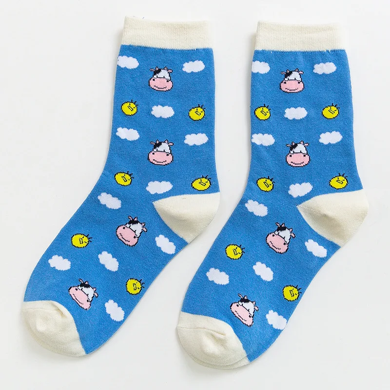 

Women's Cute Cartoon Pattern Socks 2021 New Ladies INS Middle Tube Sock Fashion Street Style Trending Spring And Summer Harajuku