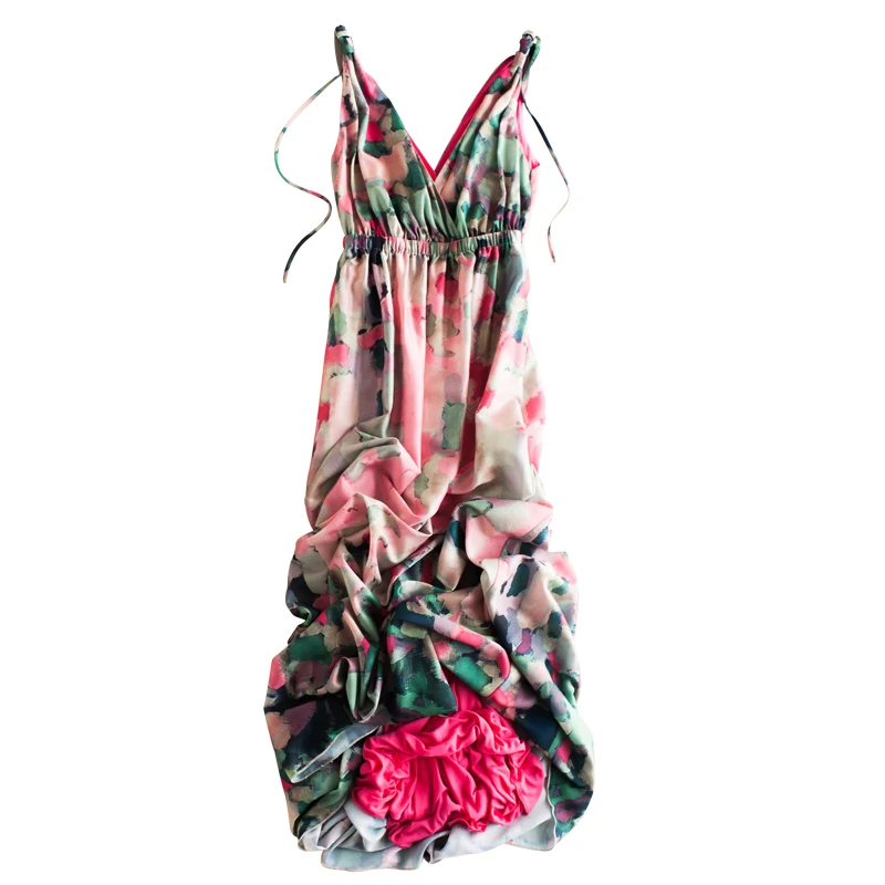 Сексуальное летнее шифоновое платье с v-образным вырезом женская одежда 2020