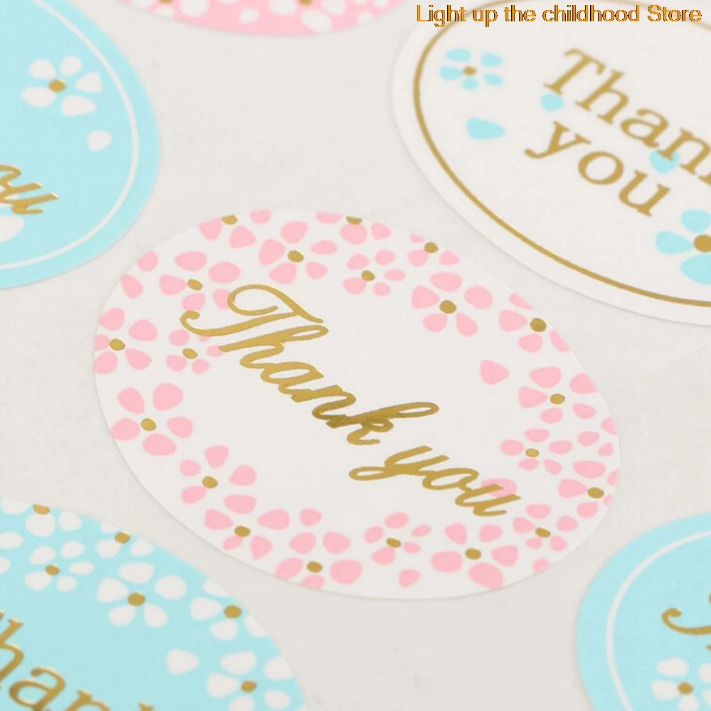 

12/24Pcs Colorful Floral Thank You Adhesive Stickers Oval Packaging Label Sealing Wedding Party Decorative Favors Wholesale