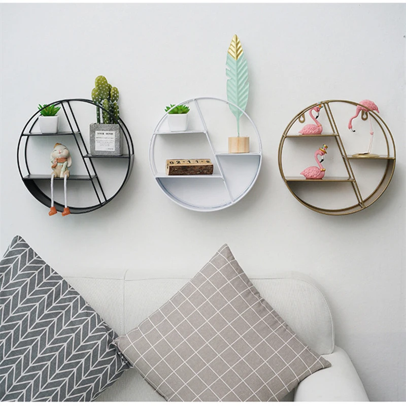Декоративные настенные полки металлическая проволока шестигранный стеллаж для