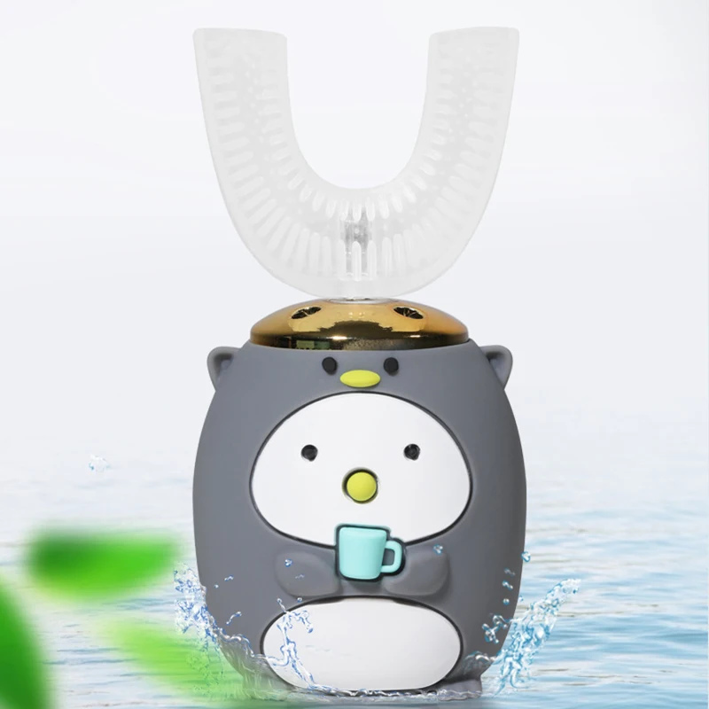 Новинка 360 ° умная звуковая U образная Детская электрическая зубная щетка Usb