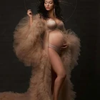 Соблазнительные платья из тюля для беременных женщин пышные Длинные Формальные Вечерние платья для фотосессии бальное платье вечернее платье