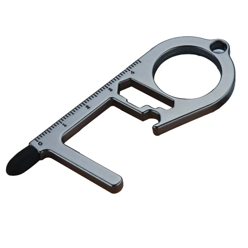NEW No-Touch Door Opener Keychain Touch Screen Key Anti Contact Door Opener Anti Touch Key Press Elevator Tool keyring