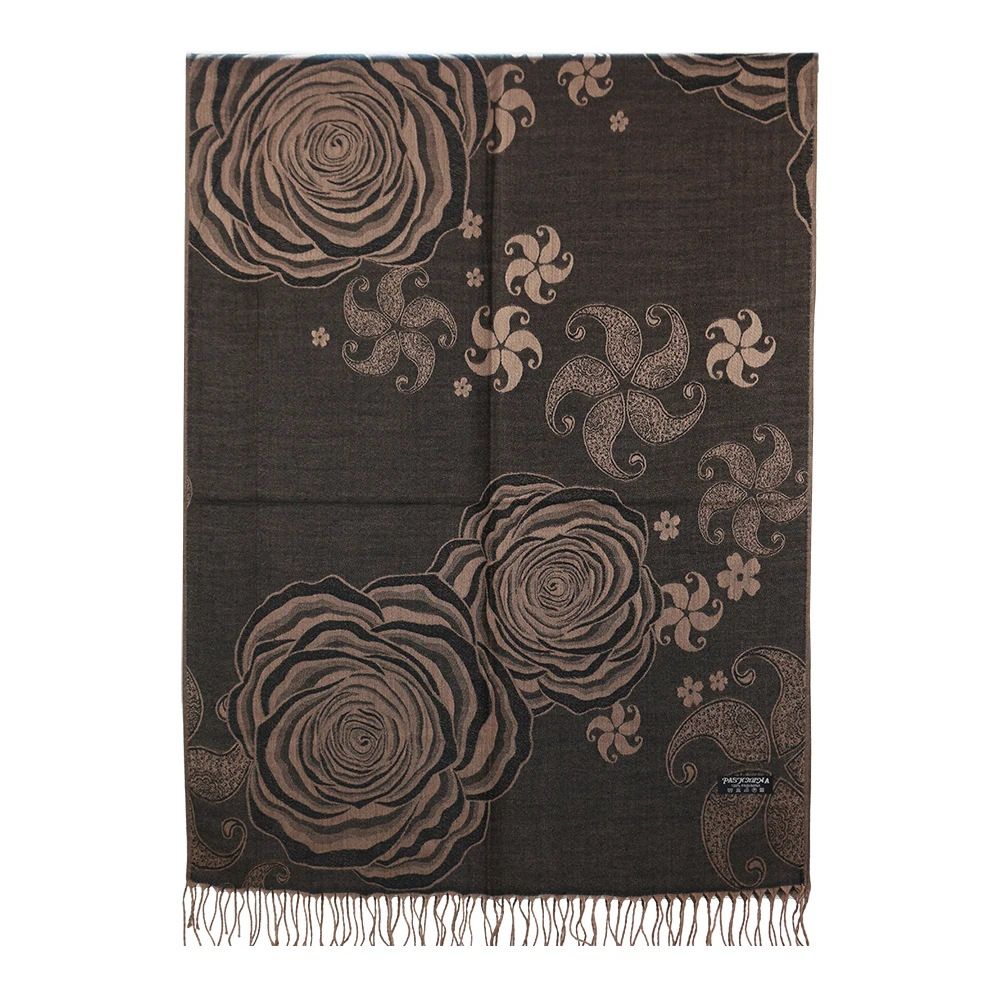 Spring Women Bandana Pashmina Fashion Scarf Rayon Stole Long Fringe Floral Wraps Shawls |