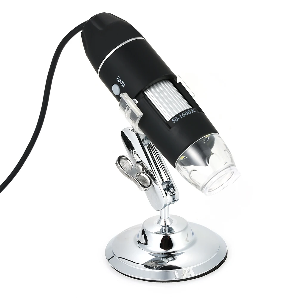 Usb микроскоп с регулируемой 1000X 1600X 8 светодиодный Цифровые микроскопы лупа USB