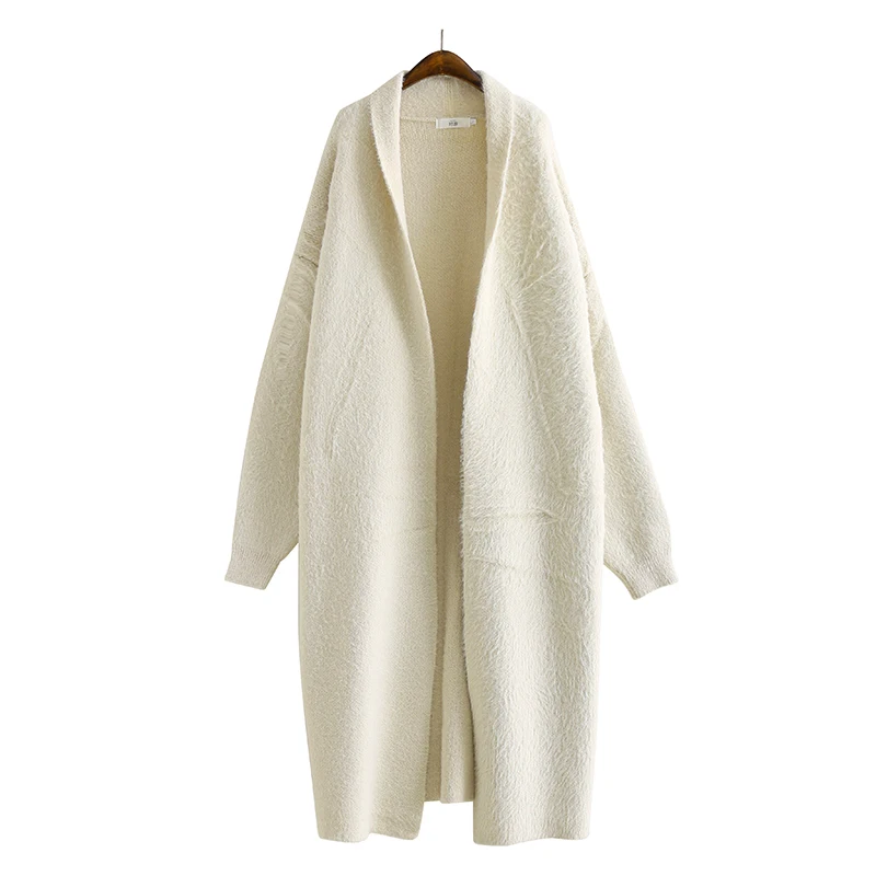 

LANMREM long cardigan sweater coat women fake mink cashmere wool jacket oversize Fashion Autumn Warm clothing high quality YJ996