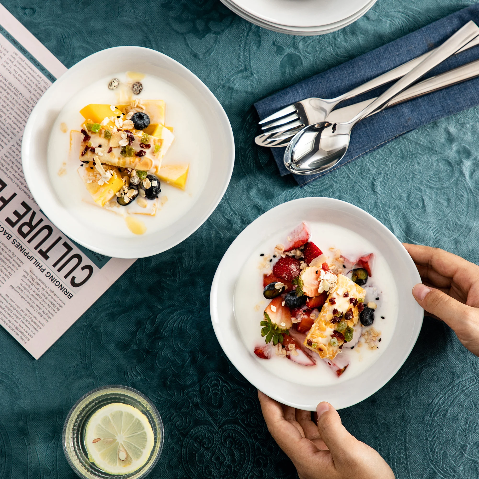 Малакаса Elisa 6 шт. 7 дюймов набор мисок для супа фарфоровая зерновая салатная миска