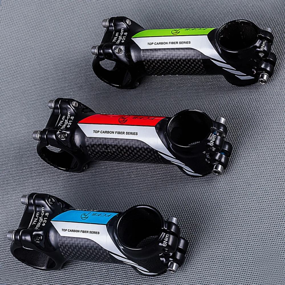 

FCFB Carbon Fibre + Aluminum Bicycle Stem Bike Stem Cycling Parts Angle 6 / 17 Degrees Handlebar 31.8mm Fork 28.6mm