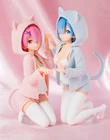 2 шт.компл. Re нулевая кукла аниме Re:Zero Rem Kara Hajimeru Isekai Seikatsu Ram Nyanko ПВХ экшн-фигурка игрушка коллекционный режим кукла подарок